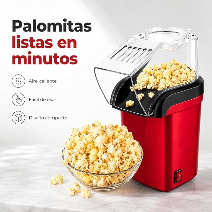 Máquina de Palomitas de Aire Caliente 1200W sin Aceite