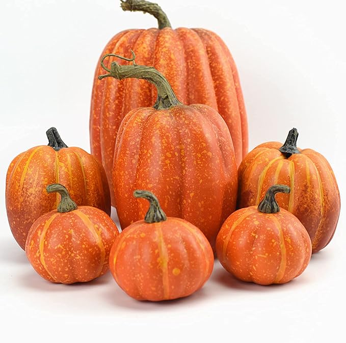 7 Cien Piezas De Calabaza Decorativa De Halloween Artificial