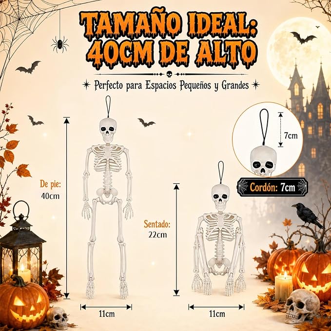 Decoración de Halloween y Día de los Muertos Calaveras Simuladas