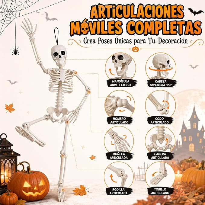 Decoración de Halloween y Día de los Muertos Calaveras Simuladas