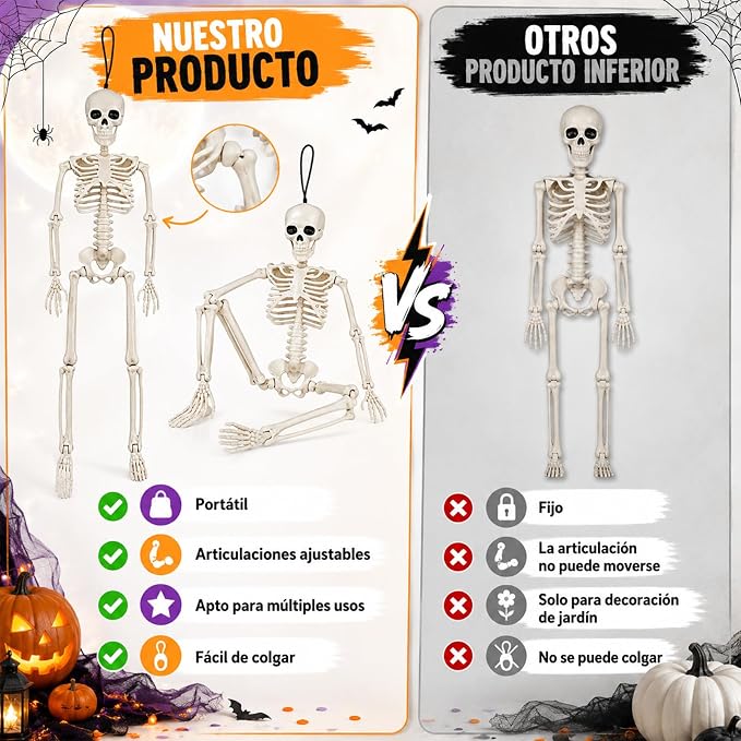 Decoración de Halloween y Día de los Muertos Calaveras Simuladas