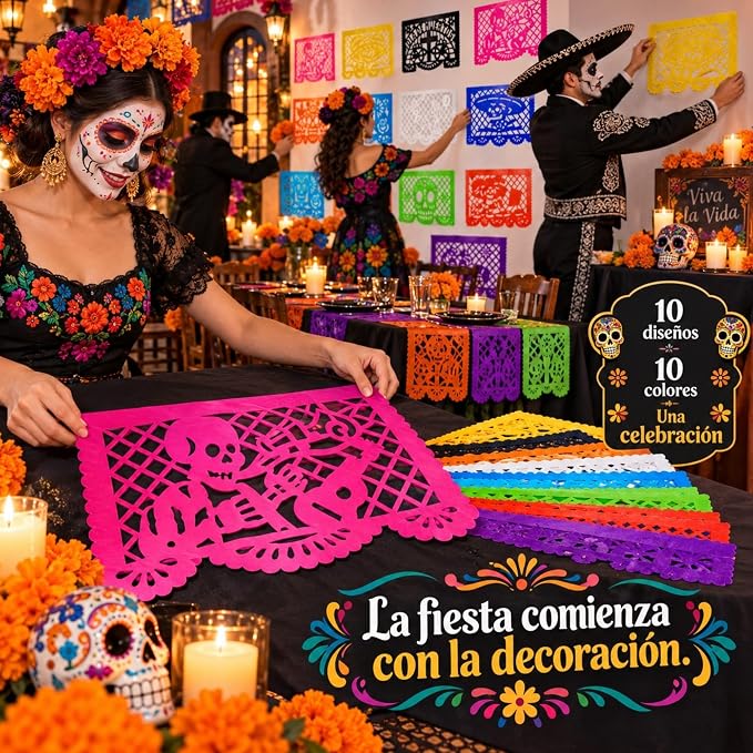 81nc7sZur7L._AC_SX679_ 100 Pack Papel Picado de Dia de Muertos