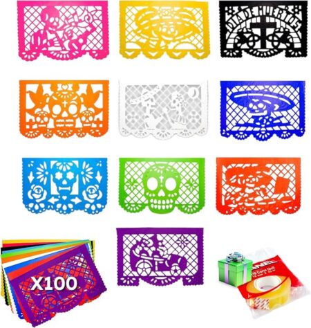 81wilvMFHBL._AC_SX679_ 100 Pack Papel Picado de Dia de Muertos