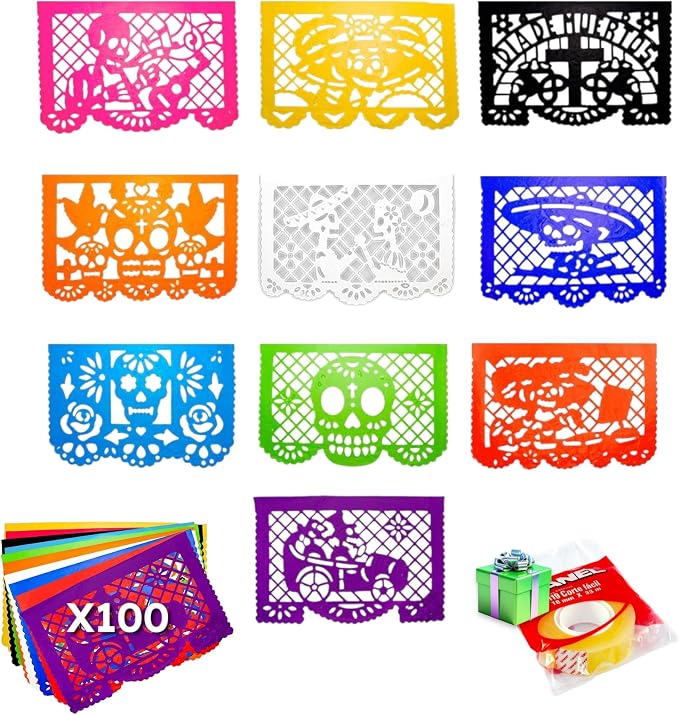 81wilvMFHBL._AC_SX679_ 100 Pack Papel Picado de Dia de Muertos