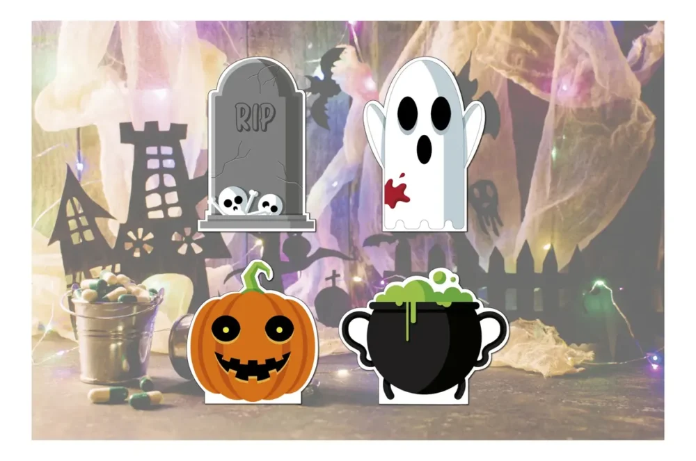 Halloween Personajes, Figuras Con Base, Pack 4 Piezas Agregar a favoritos